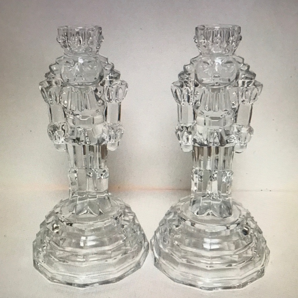 Crystal Nutcracker Candlestick Set